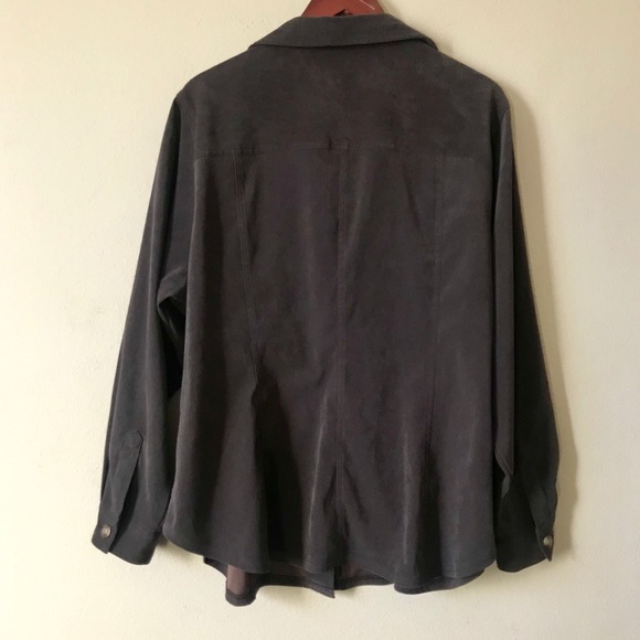 Vintage VENEZIA JEANS Faux Suede Lightweight Brown Jacket - Picture 4 of 8